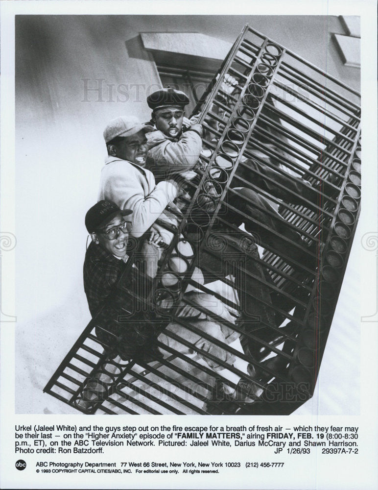 1993 Press Photo Jaleel White Actor Darius McCrary Shawn Harrison Family Matters - Historic Images