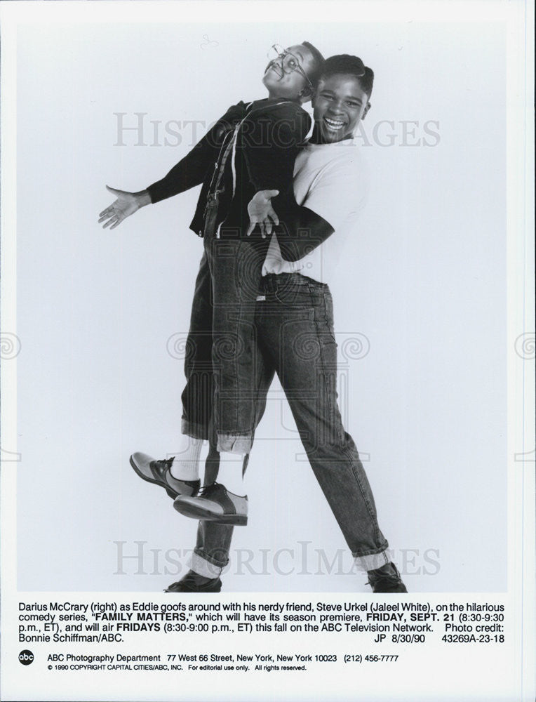 1990 Press Photo Darius McCrary Actor Jaleel White Family Matters Comedy Show - Historic Images