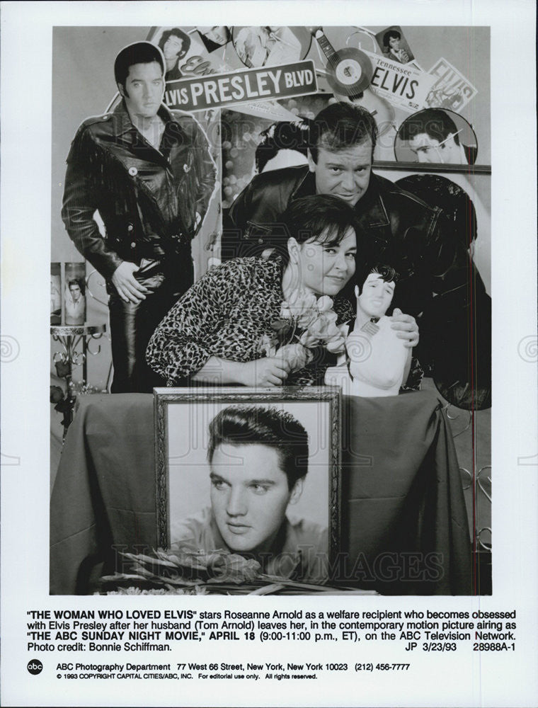 1993 Press Photo Roseanne Arnold and Tom Arnold in The Woman Who Loved Elvis - Historic Images