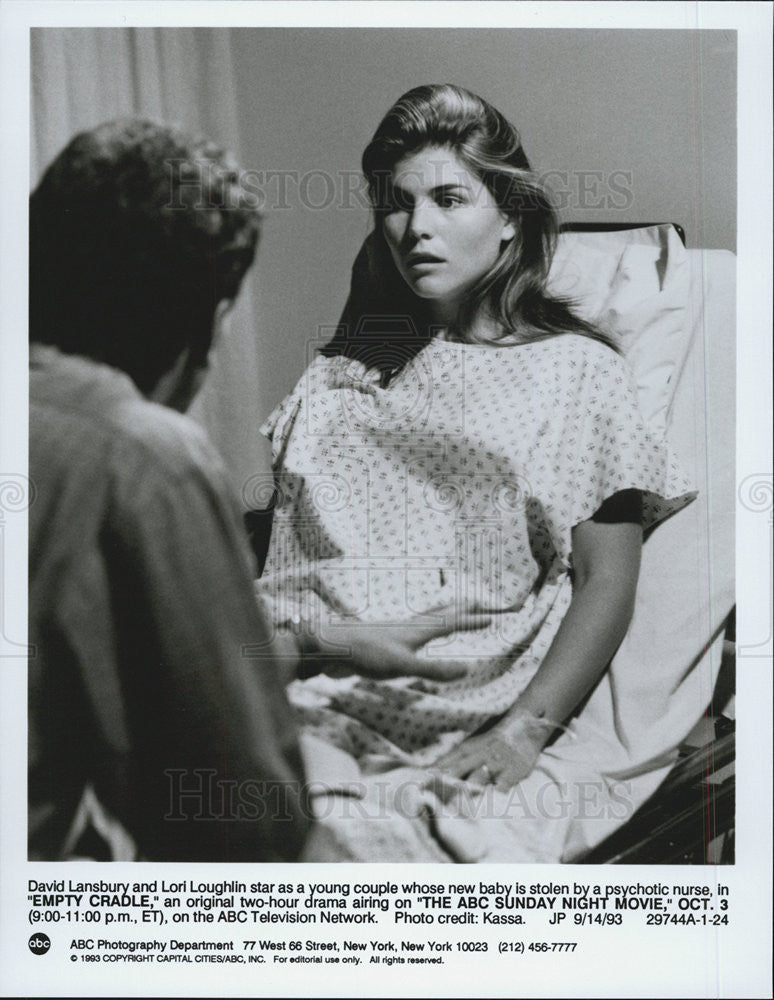 1993 Press Photo David Lansbury &amp; Lory Loughlin star in &quot;Empty Cradle&quot; - Historic Images