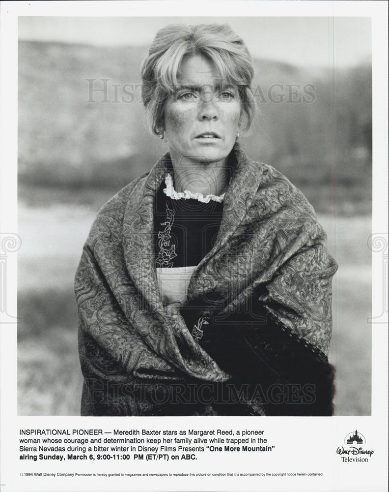 1994 Press Photo Actress Meredith Baxter in Disney Films One More Mountain - Historic Images