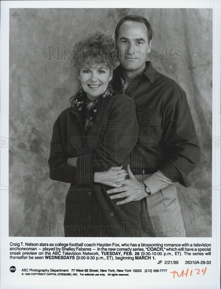 1989 Press Photo Craig T. Nelson Coach Shelley Fabares Comedy ABC Hayden Fox - Historic Images