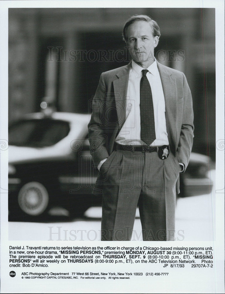 1993 Press Photo Daniel Travanti Actor Missing Persons - Historic Images