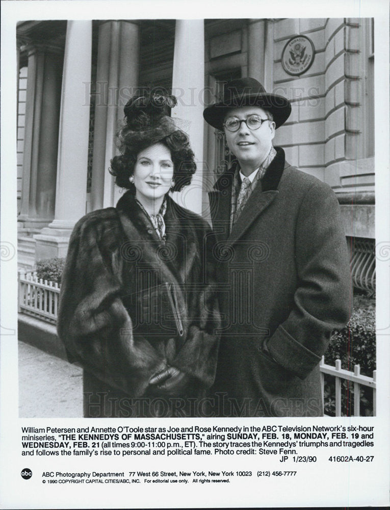 1990 Press Photo William Peterson Annette O&#39;Toole Actors Kennedys Of - Historic Images