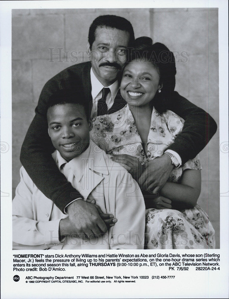 1992 Press Photo Dick Anthony Williams, Gloria Davis &amp; Sterling Macer Jr - Historic Images