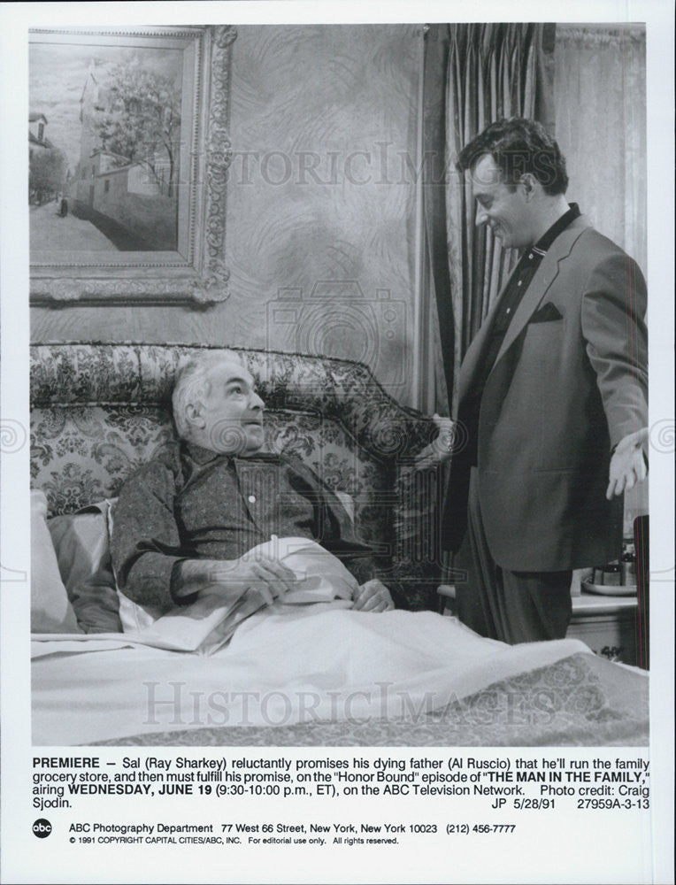 1991 Press Photo Premier The Man In The Family Ray Sharkey Al Ruscio Sal ABC - Historic Images