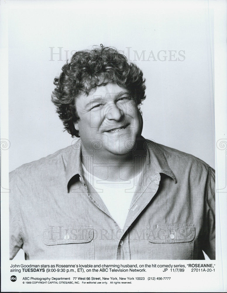 1989 Press Photo John Goodman stars in &quot;Roseanne&quot; - Historic Images