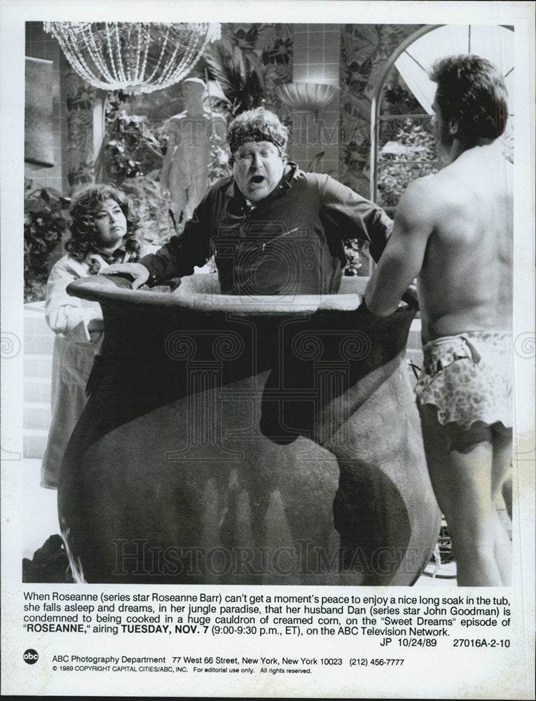 1989 Press Photo Roseanne Barr John Goodman Actors Roseanne - Historic Images