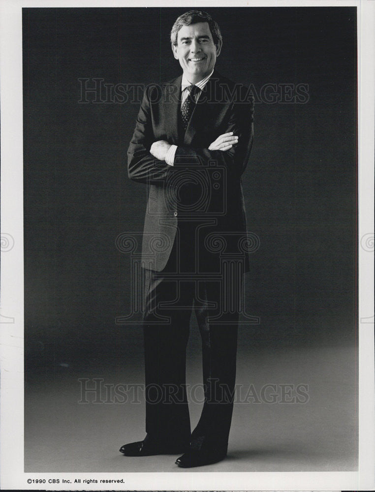 1990 Press Photo Dan Rather Anchors 48 Hours News Program For CBS Television - Historic Images