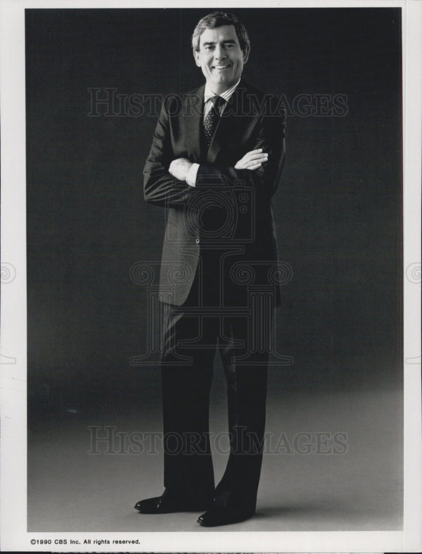 1990 Press Photo Dan Rather Anchors 48 Hours News Program For CBS Tele ...