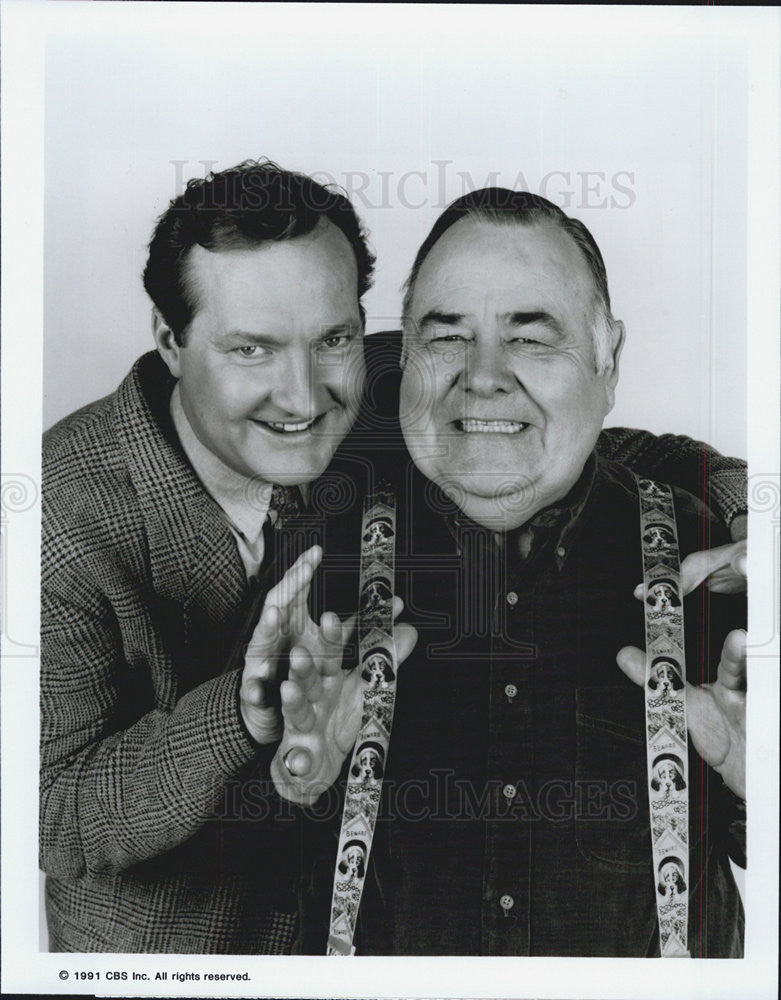 1991 Press Photo Randy Quaid Jonathan Winters Actors Davis Rules - Historic Images