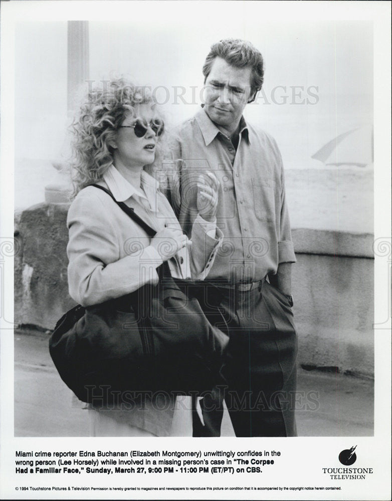 1994 Press Photo Elizabeth Montgomery, Lee Horsely, Corpse Had a Familiar Face - Historic Images