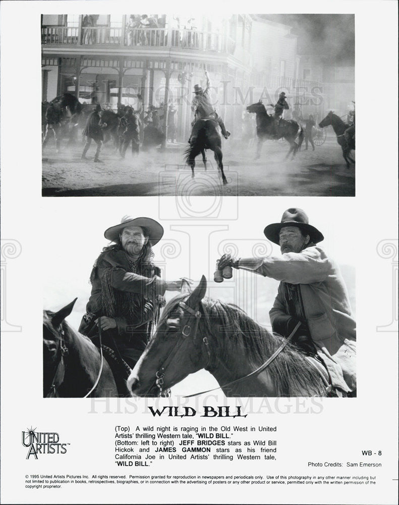 1995 Press Photo Jeff Bridges And James Gammon In "Wild Bill" COPY 2 Pictures - Historic Images