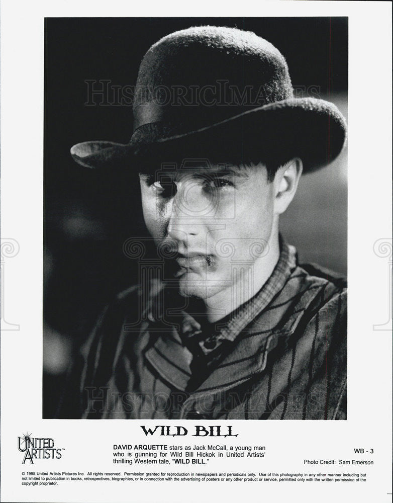 1995 Press Photo David Arquette Stars As Jack McCall In &quot;Wild Bill&quot; COPY - Historic Images