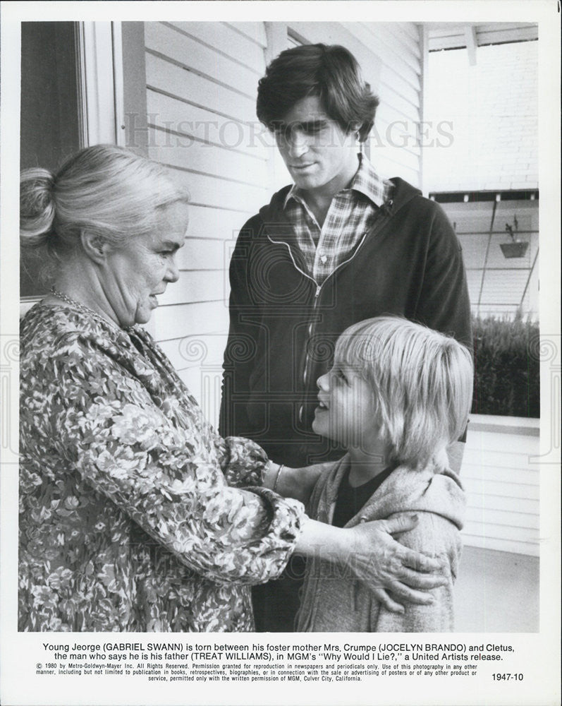 1980 Press Photo Gabriel Swann, Jocelyn Brando, Treat Williams, Why Would I Lie? - Historic Images