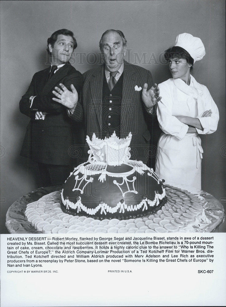 Press Photo Robert Morley, George Segal &amp; Jacqueline Bisset - Historic Images