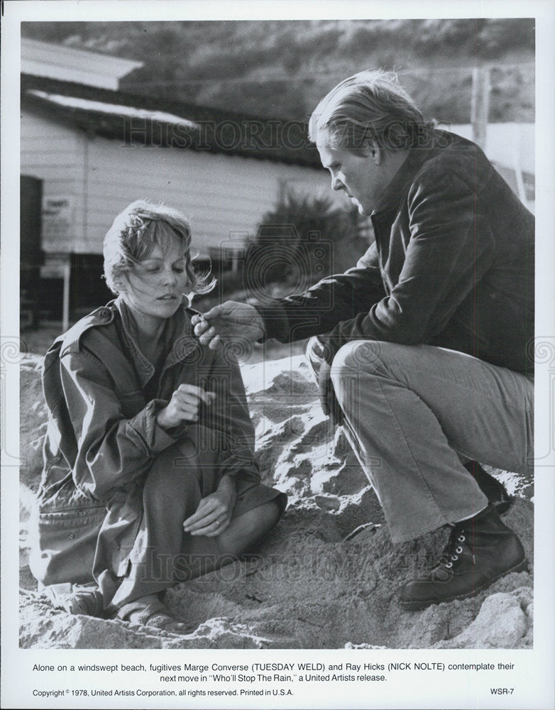 1978 Press Photo Nick Nolte &amp; Tuesday Weld in &quot;Who&#39;ll Stop the Rain&quot; - Historic Images