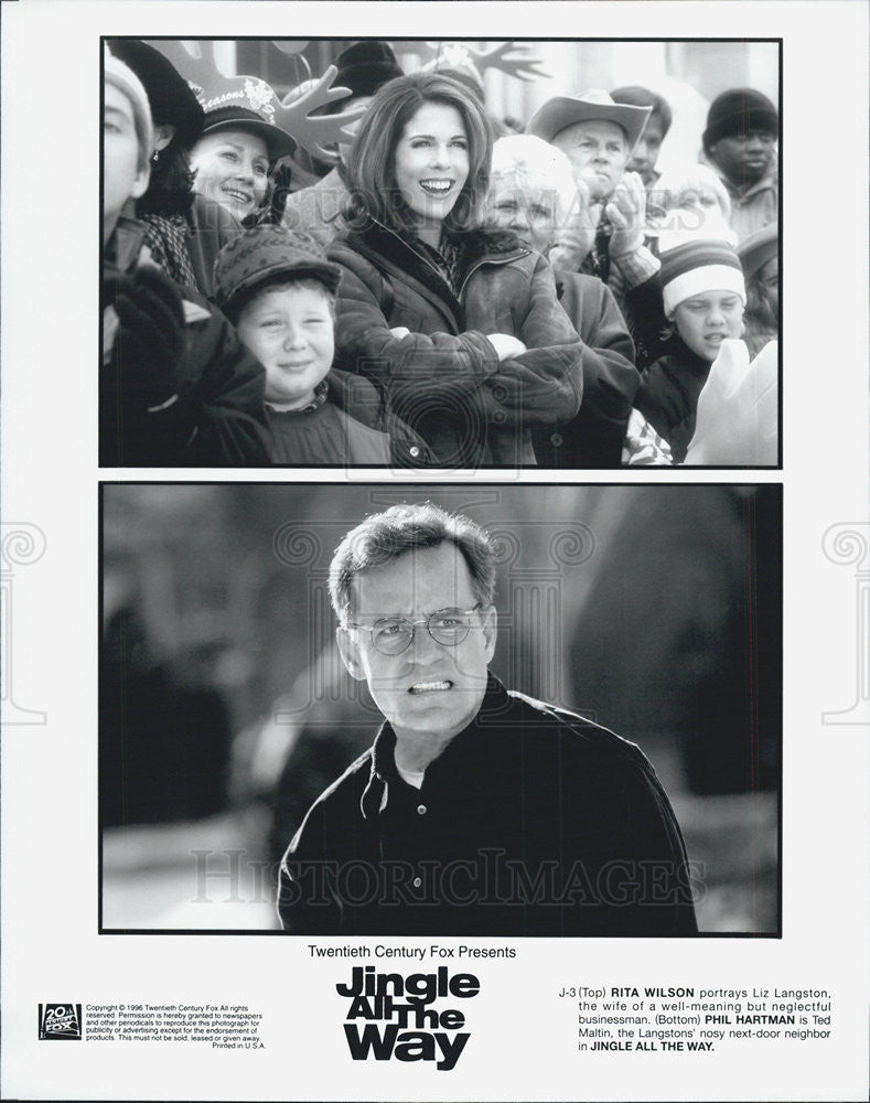 1996 Press Photo Rita Wilson, Phil Hartman, Jingle All the Way - Historic Images
