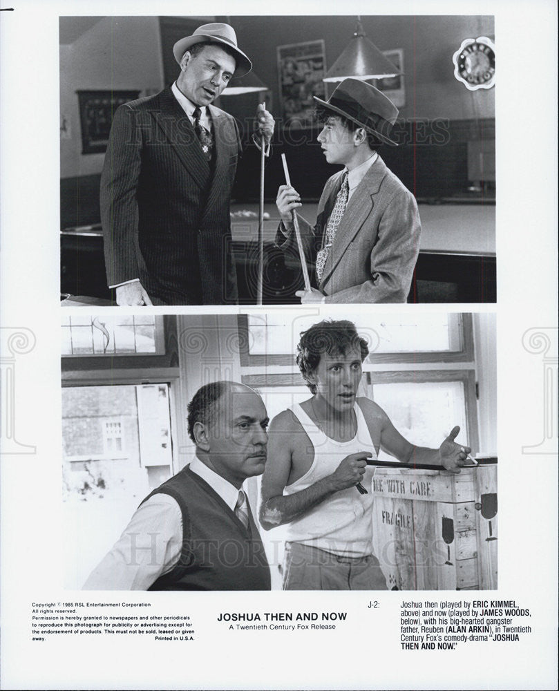 1985 Press Photo James Woods &amp; Erick Kimmel in &quot;Joshua Then and Now&quot; - Historic Images