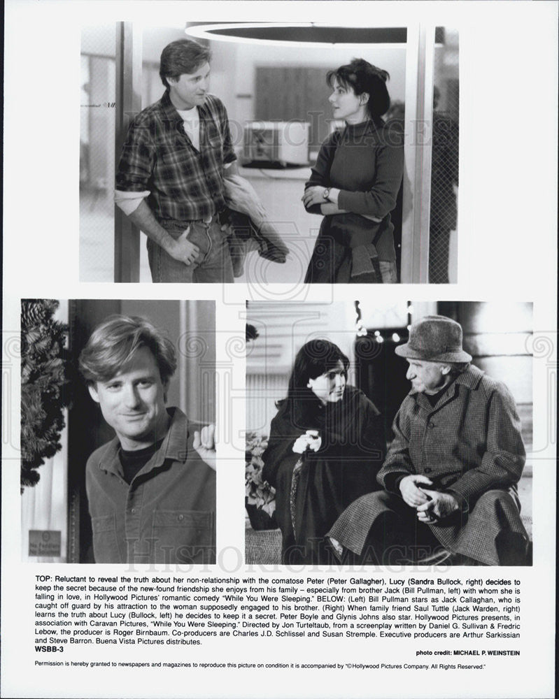 Press Photo Peter Gallagher and Sandra Bullock in &quot;While You Were Sleeping&quot; - Historic Images