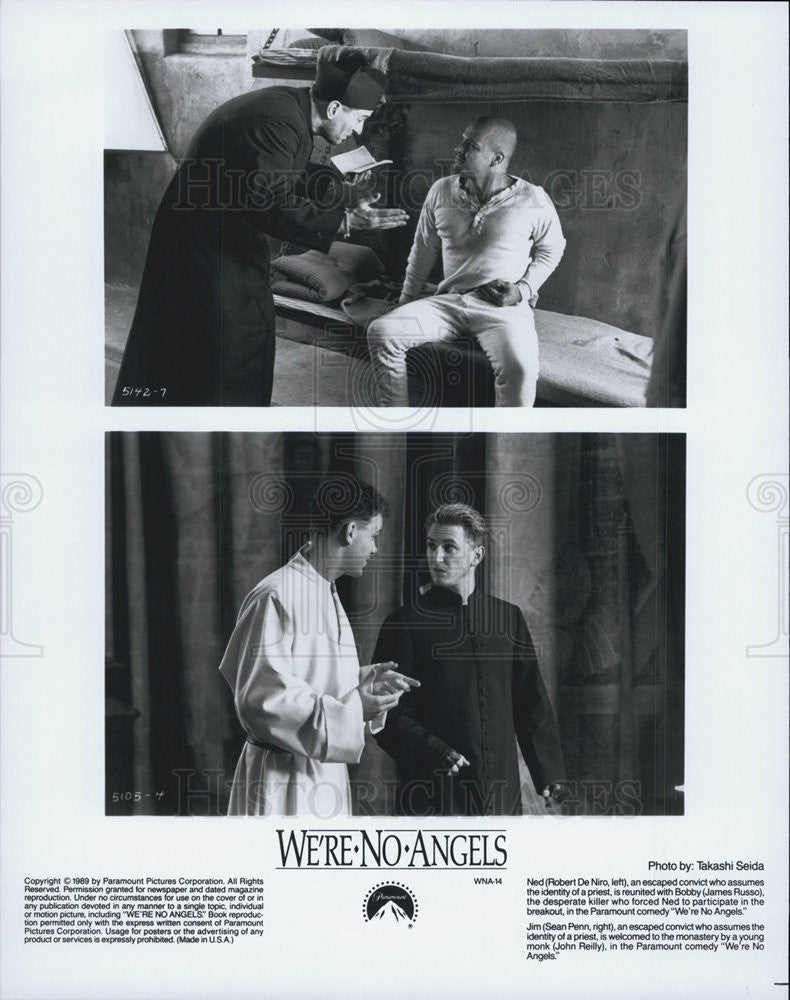 1989 Press Photo We&#39;re No angels movie Robert De Niro James Russo Sean Penn - Historic Images