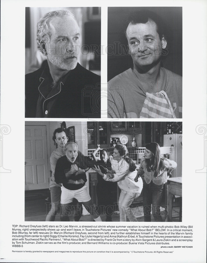 Press Photo Actors Bill Murray Richard Dreyfuss What About Bob - Historic Images