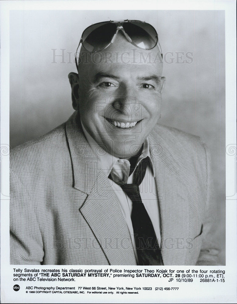 1989 Press Photo Telly Savalas Actor  Kojak Detective Mystery Film Movie - Historic Images
