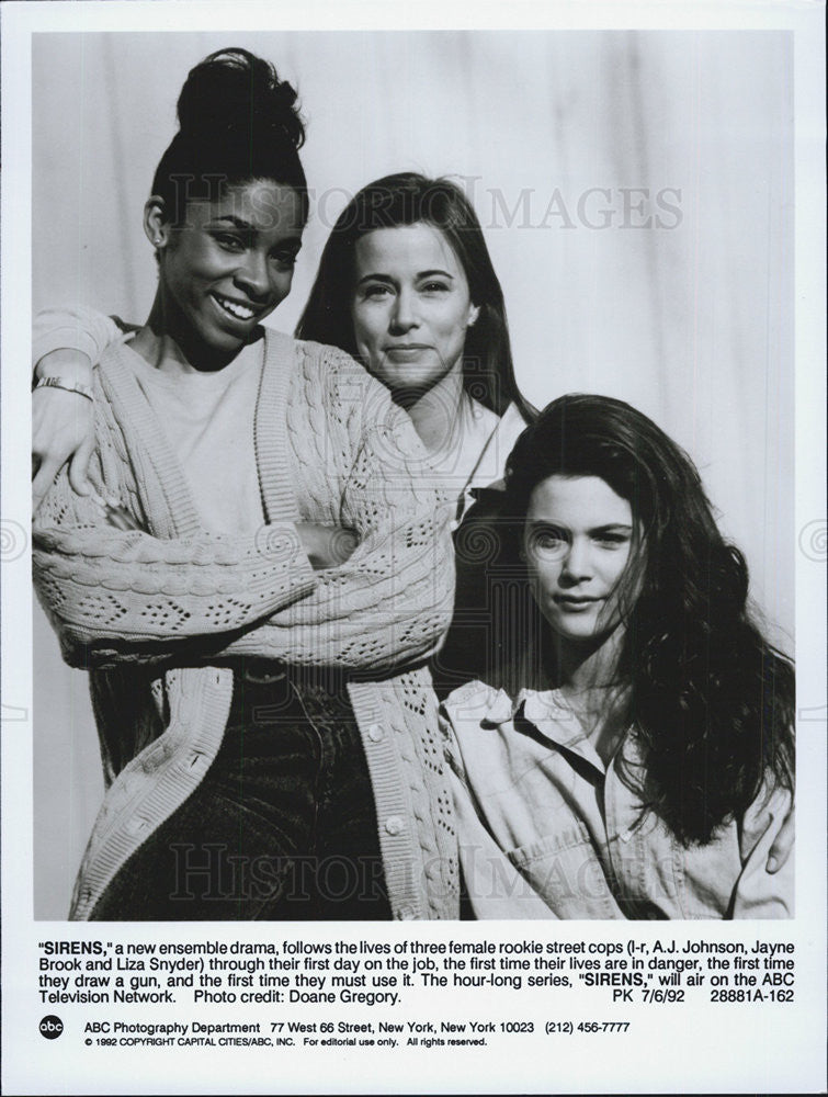 1992 Press Photo Sirens Drama Actresses Johnson Brook Snyder - Historic Images