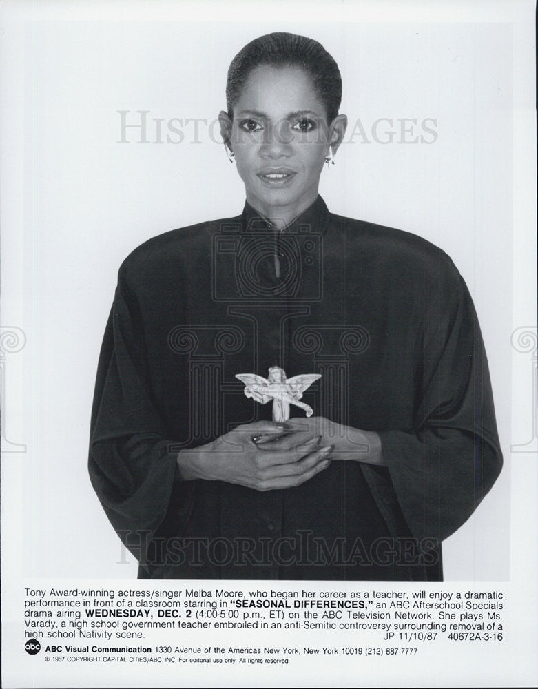 1987 Press Photo Melba Moore Actress Seasonal Differences Drama Movie - Historic Images