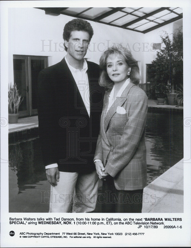 1989 Press Photo Barbara Walters Special with Ted Danson - Historic Images