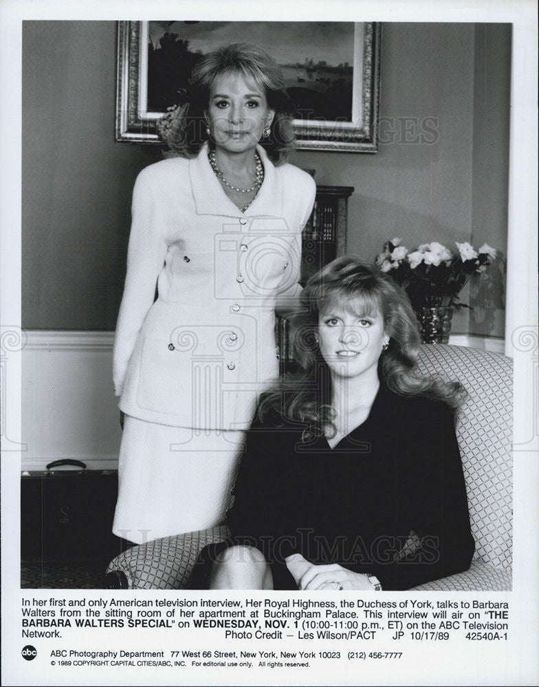 1989 Press Photo The Barbara walters Special duchess of York - Historic Images
