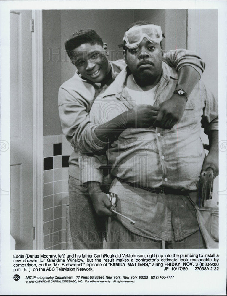 1989 Press Photo Darius McCrary Actor Reginald VelJohnson Family Matters Comedy - Historic Images