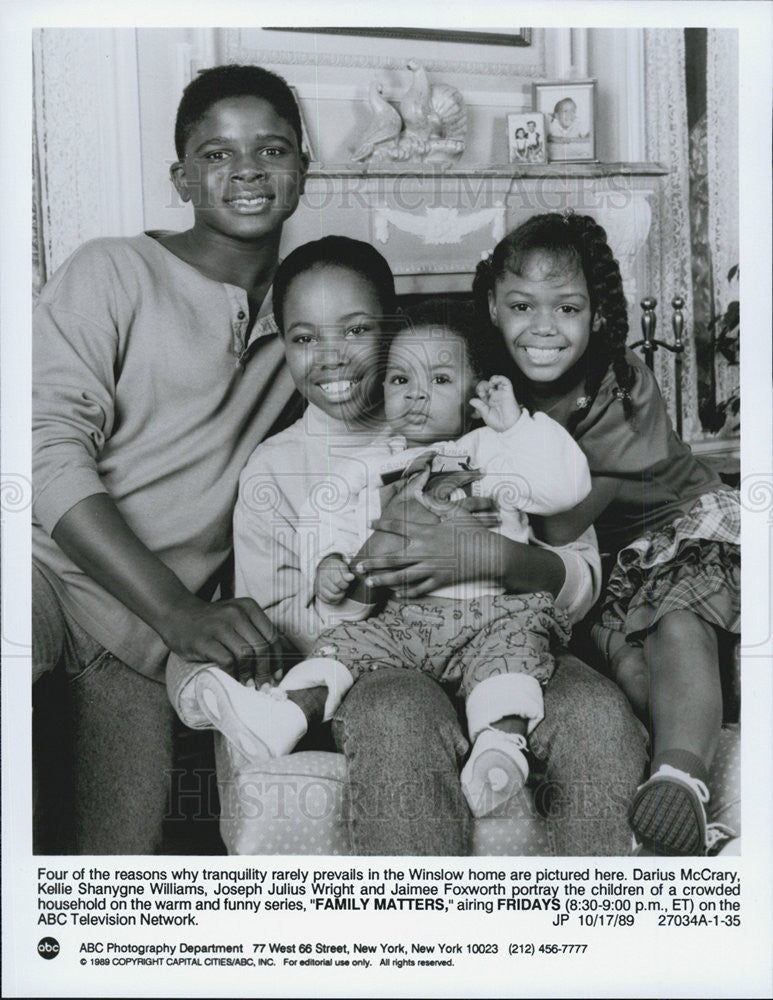 1989 Press Photo Darius McCrary Kellie Williams Jseph Wright Jaimee Foxworth - Historic Images