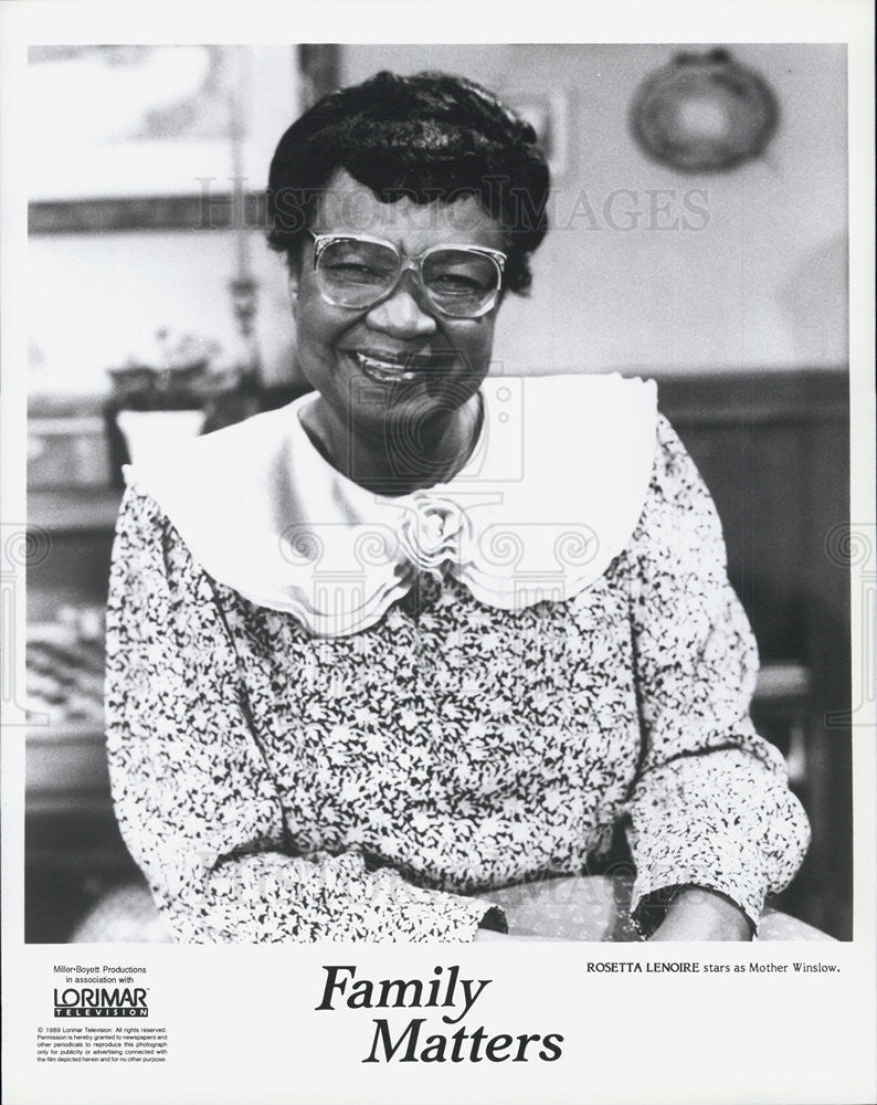 1989 Press Photo Rosetta Lenoire Actress Family Matters Comedy Television Sitcom - Historic Images
