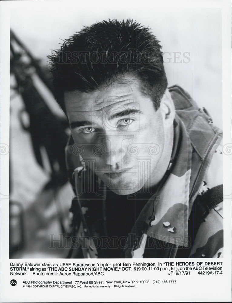 1991 Press Photo Danny Baldwin Actor Heroes Of Desert Storm Movie Film - Historic Images