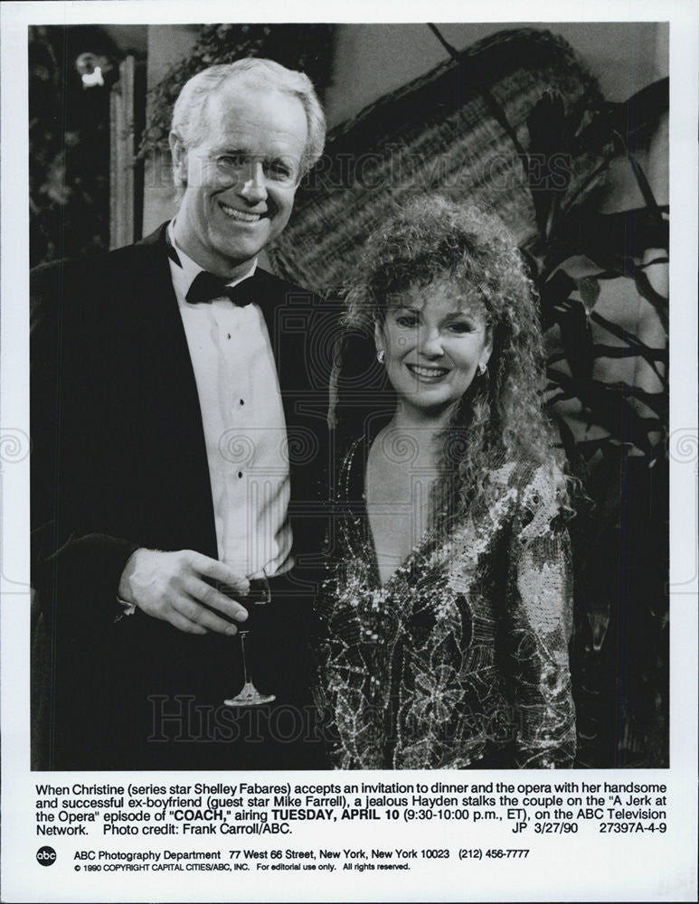 1990 Press Photo Shelley Fabares Mike Farrell COACH - Historic Images