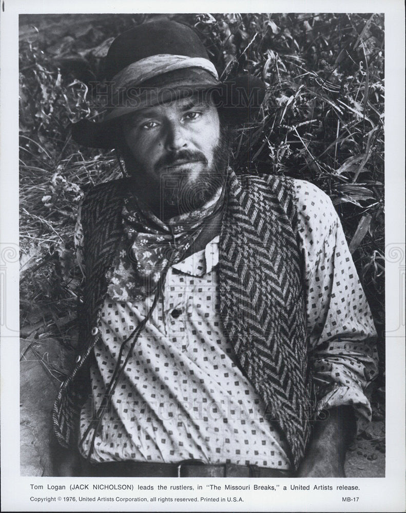 1976 Press Photo Jack Nicholson in "The Missouri Breaks" - Historic Images