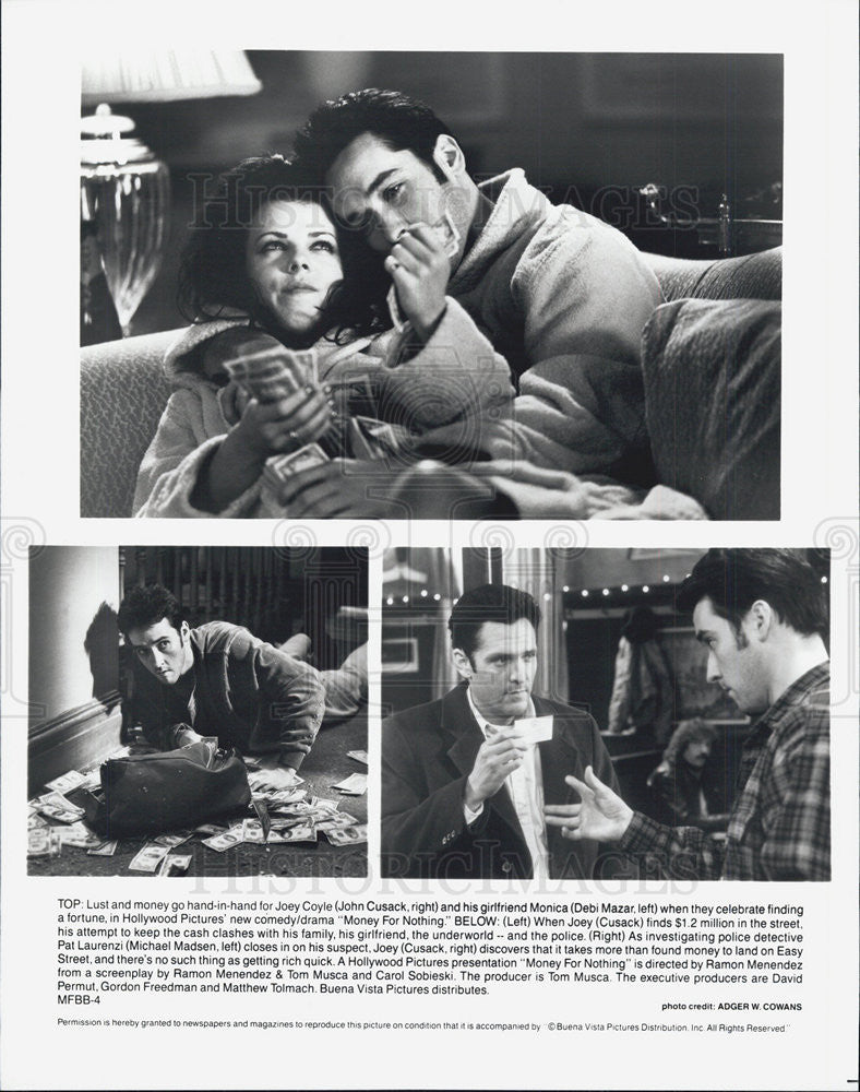 Press Photo John Cusack, Debi Mazar, Michael Madsen, Money For Nothing - Historic Images