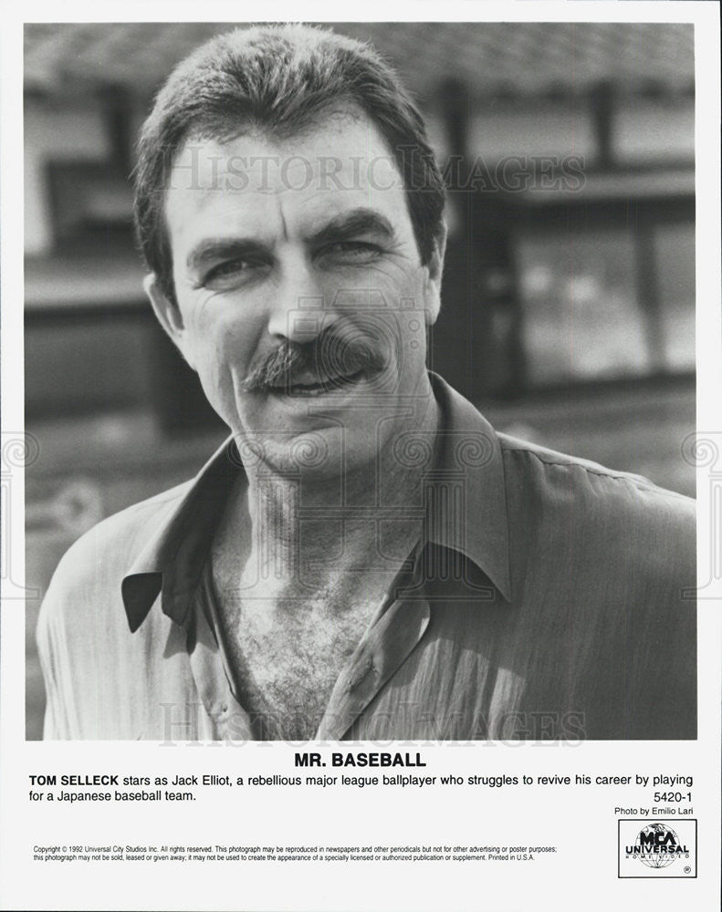 1992 Press Photo Tom Selleck in &quot;Mr Baseball&quot; - Historic Images