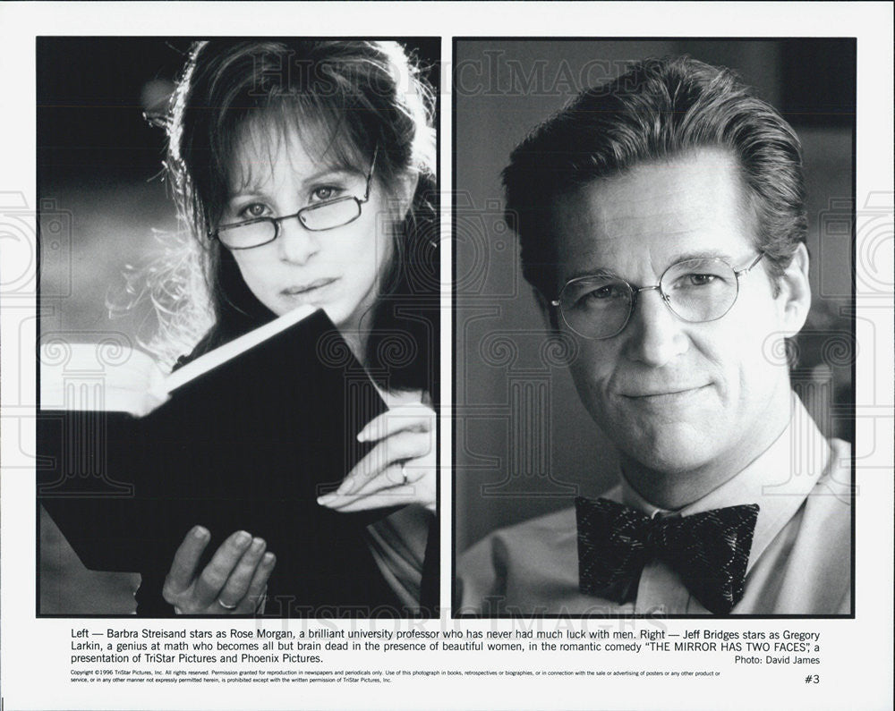 1996 Press Photo Barbra Streisand & Jeff Bridges in "The Mirror has Two Faces" - Historic Images