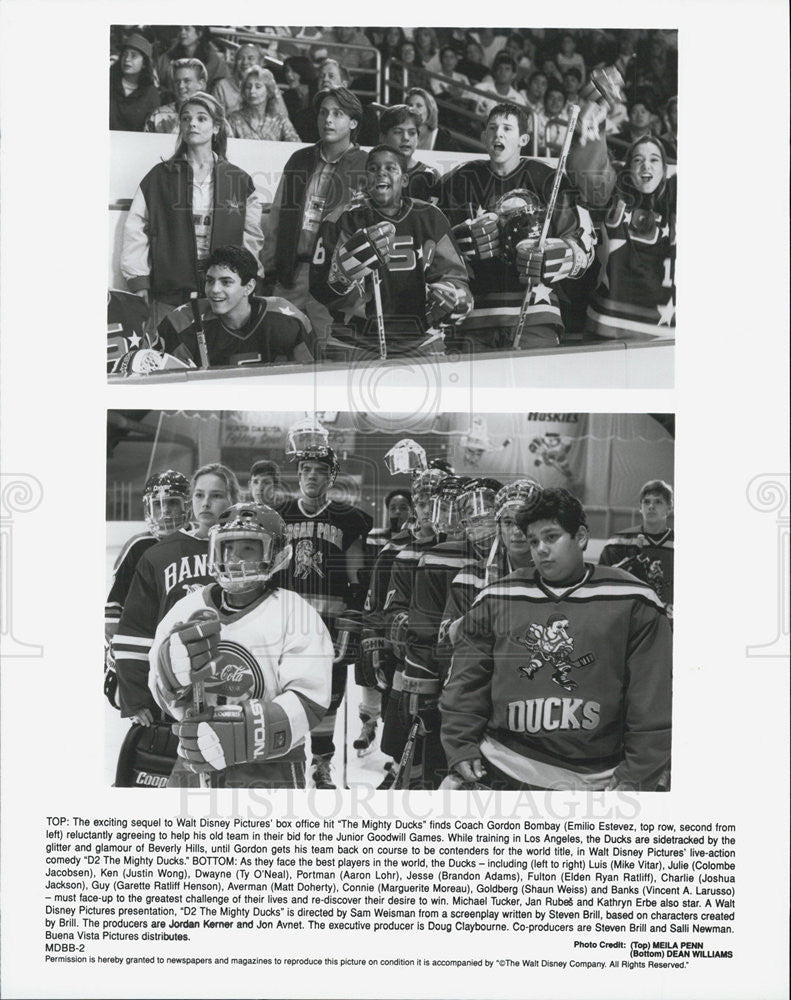 1992 Press Photo Emilio Estevez in &quot;The Mighty Ducks&quot; - Historic Images