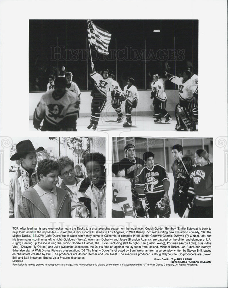 1992 Press Photo Emilio Estevez in &quot;The Mighty Ducks&quot; - Historic Images