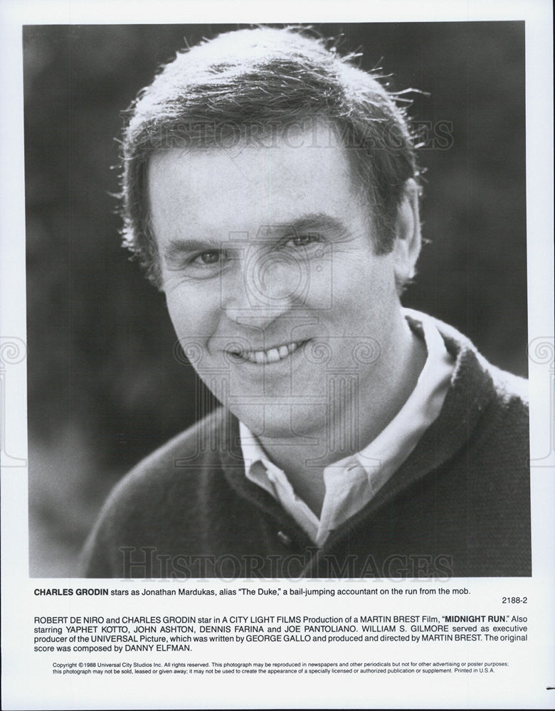 1988 Press Photo Charles Grodin Actor Midnight Run - Historic Images