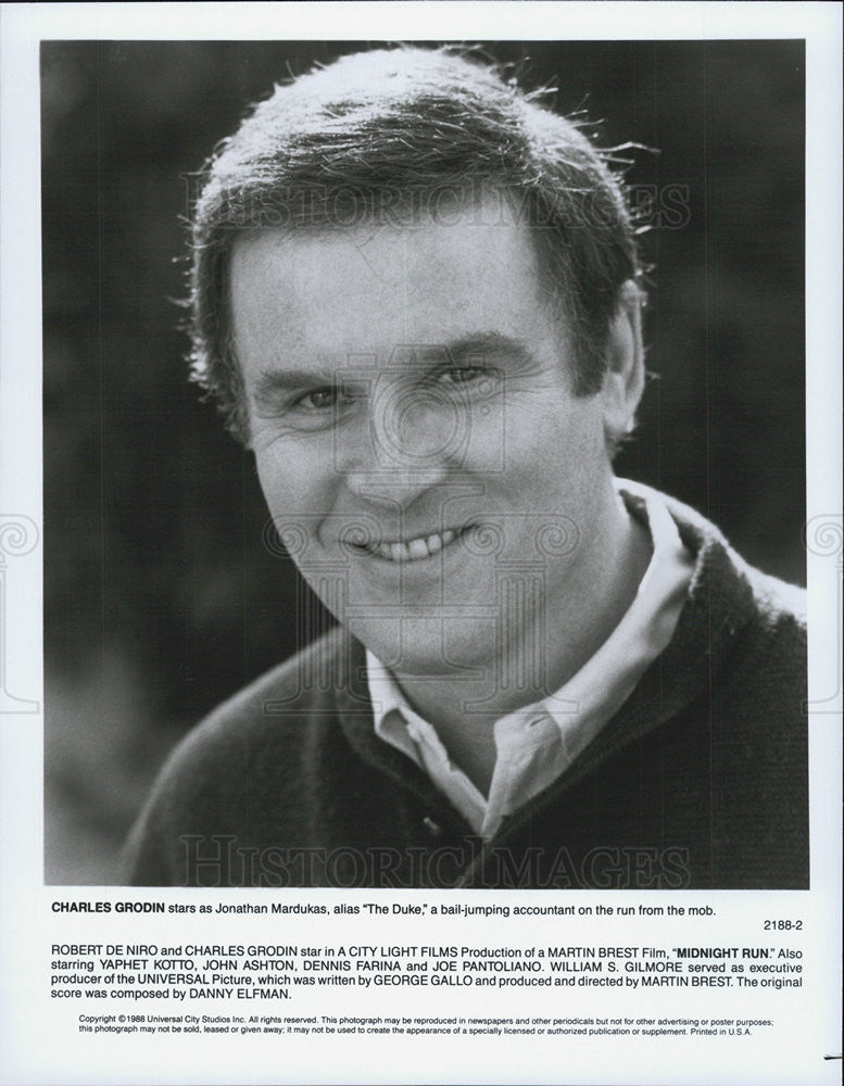 1988 Press Photo Charles Grodin MIDNIGHT RUN - Historic Images