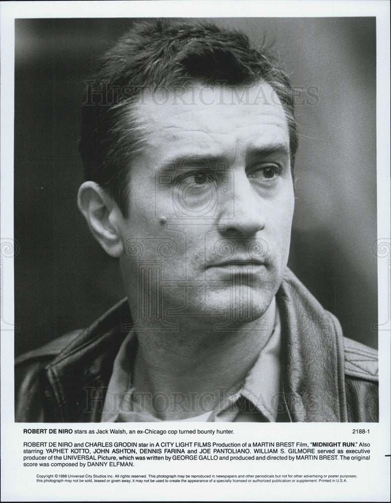 1988 Press Photo Robert De Nero MIDNIGHT RUN - Historic Images