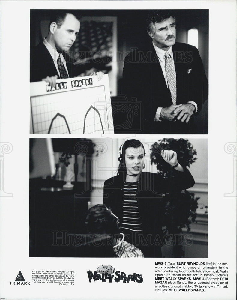 1997 Press Photo Burt Reynolds Debi Mazar Actors Meet Wally Sparks - Historic Images