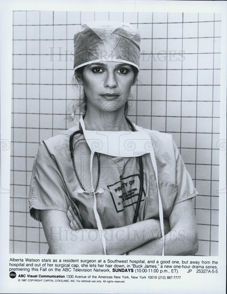 1987 Press Photo Actress Alberta Watson Stars In ABC Television Show Buck James - Historic Images