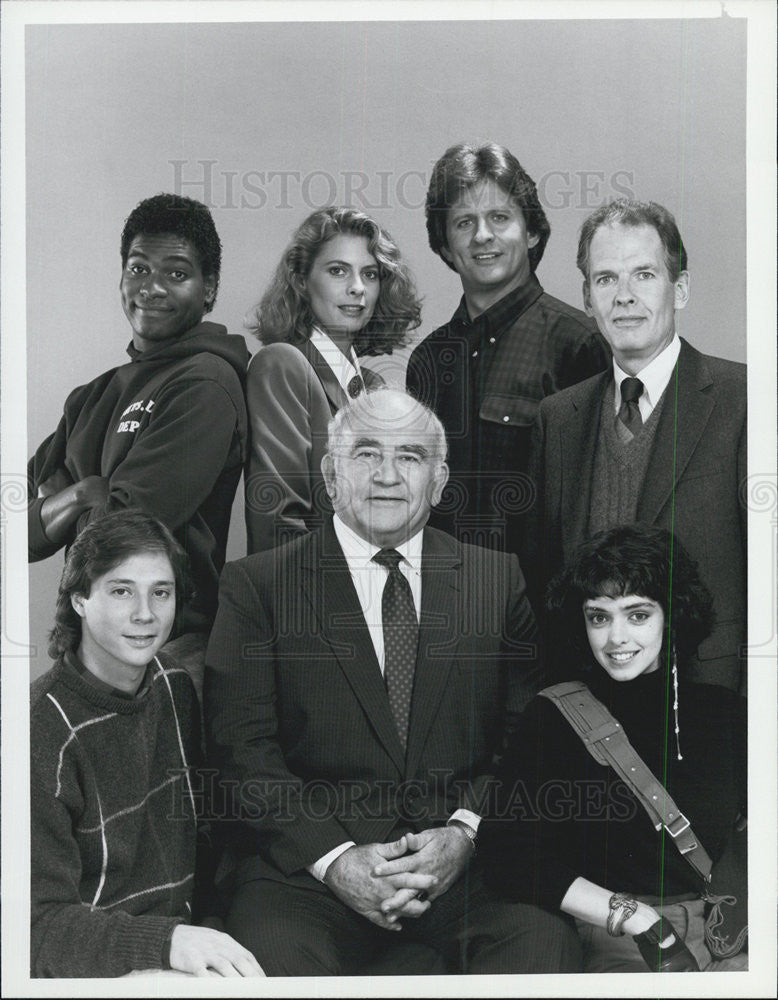 1987 Press Photo Ed Asner Jerry Levine Mykel Williamson Kathryn Harrold David - Historic Images