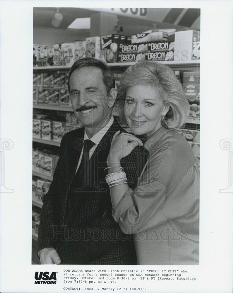 Press Photo Don Adams Dinah Christie Actors Check It Out! - Historic Images