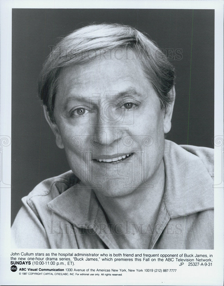 1987 Press Photo John Cullum Actor Buck James - Historic Images